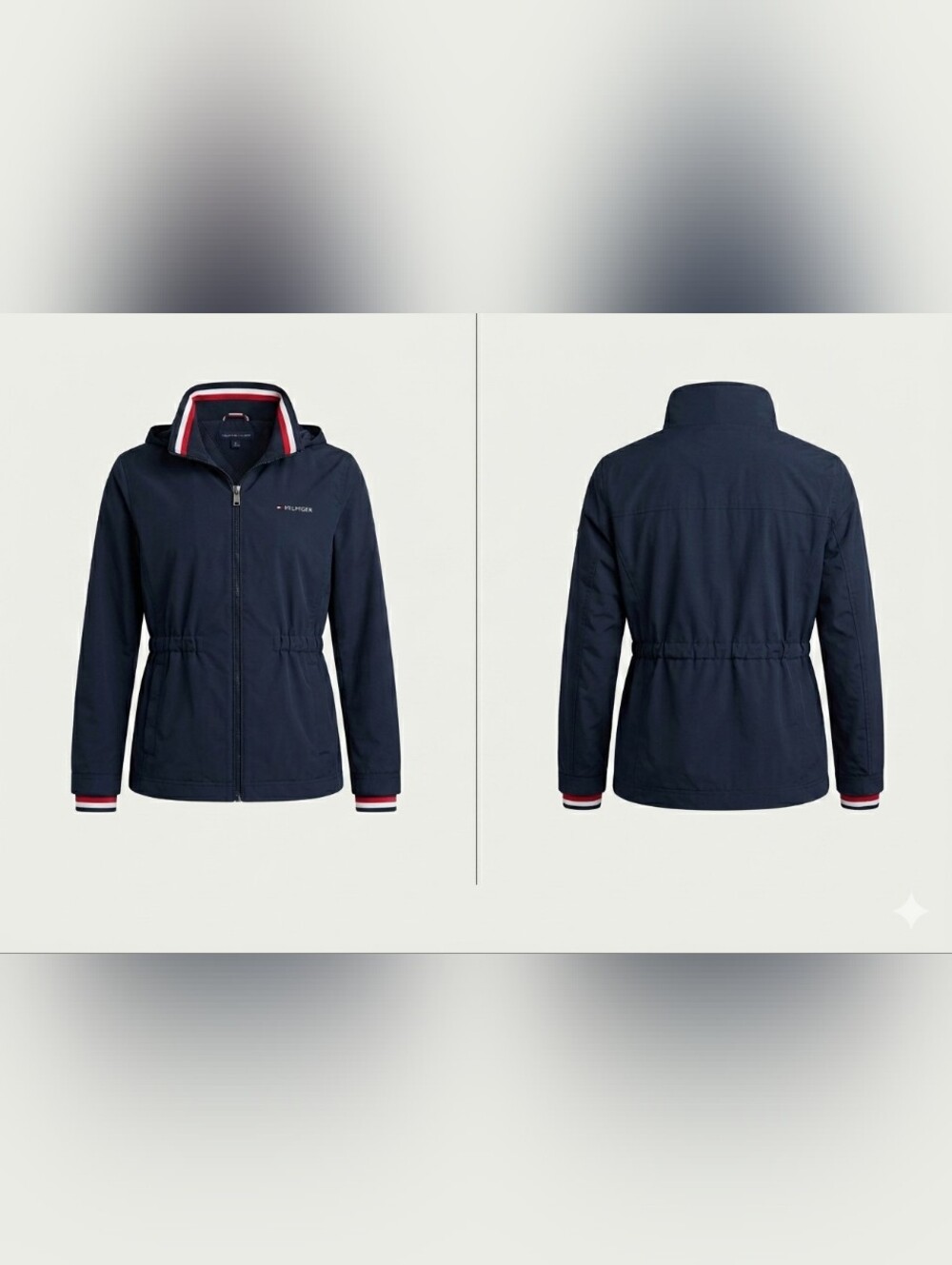 Tommy Hilfiger Navy Jacket with Red & White Trim